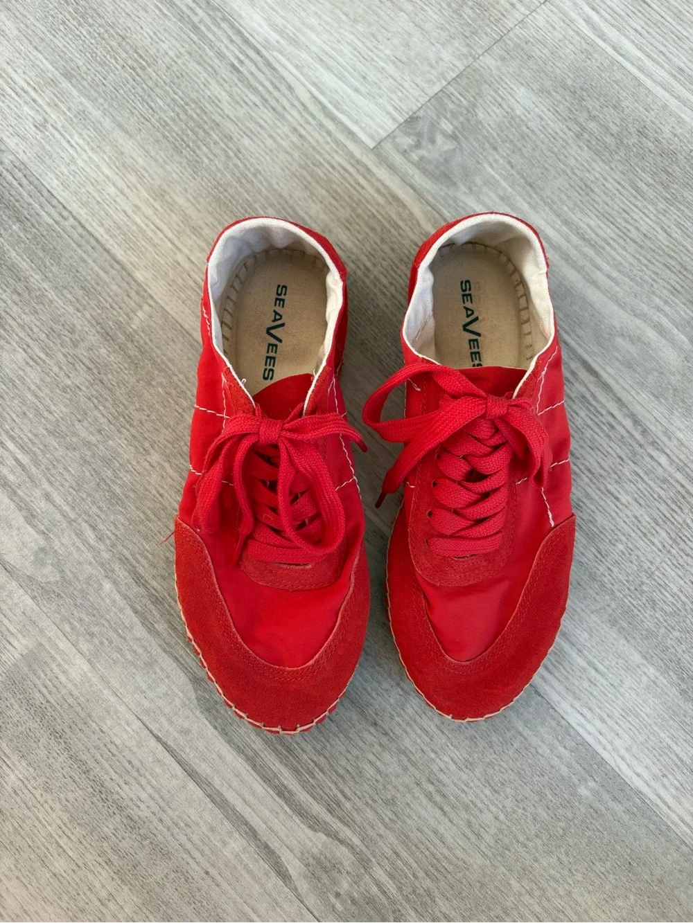 Seavees Avenue Espadrille sneakers in strawberry red